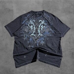 Vintage Malibu Cowboy Grunge Y2K Men's Graphic T Shirt Dark Gray Large